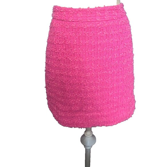 Kate Spade New York Skirt The Rules Skirt Boucle Hot Pink  Lined Mini Size 0 - Picture 1 of 5